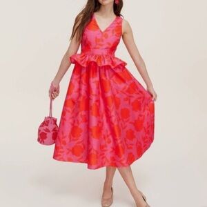 Kate Spade NY x Target Classic Rose Peplum Midi Dress